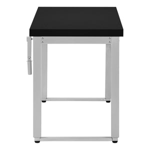 English Elm Computer Desk - Modern Adjustable Standing Desk For Home Office, Sleek Black Laminate & Grey Metal B2710P219899