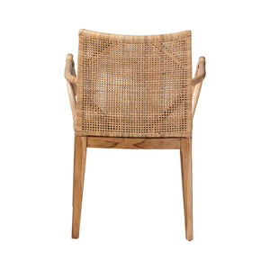 Baxton Studio bali Storsel Modern Bohemian Teak Wood and Rattan Dining Chair - Handcrafted Comfort & Style Storsel-Rattan-DC