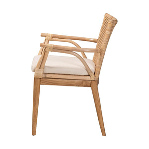 Baxton Studio bali Storsel Modern Bohemian Teak Wood and Rattan Dining Chair - Handcrafted Comfort & Style Storsel-Rattan-DC
