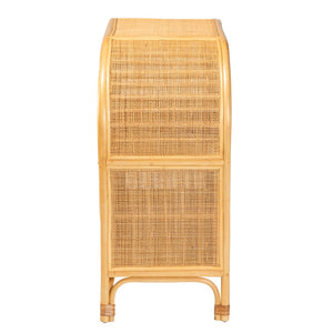 Baxton Studio bali Ovalet Modern Bohemian Rattan Sideboard - Handcrafted 2-Door Cabinet for Stylish Storage Solutions Ovalet-Rattan-Cabinet