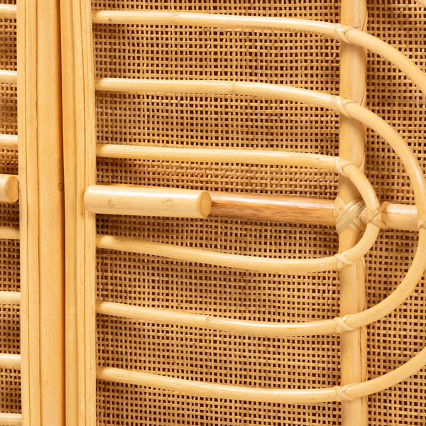 Baxton Studio bali Ovalet Modern Bohemian Rattan Sideboard - Handcrafted 2-Door Cabinet for Stylish Storage Solutions Ovalet-Rattan-Cabinet