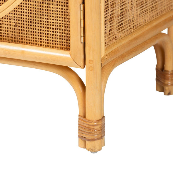 Baxton Studio bali Ovalet Modern Bohemian Rattan Sideboard - Handcrafted 2-Door Cabinet for Stylish Storage Solutions Ovalet-Rattan-Cabinet