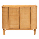 Baxton Studio bali & pari Serissa Modern Bohemian Natural Brown Rattan 2-Door Storage Cabinet