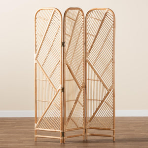 Baxton Studio bali Firenze Modern Bohemian Natural Rattan Room Divider - Handcrafted, Lightweight, Fully Assembled DIV007-Rattan-Natural-RD
