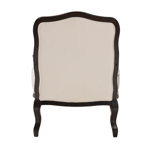 Baxton Studio Baxton Studio Dion Traditional French Accent Chair in Cream Fabric with Wenge Brown Wood Finish BBT5470.12 A1-Cream/Wenge-Chair