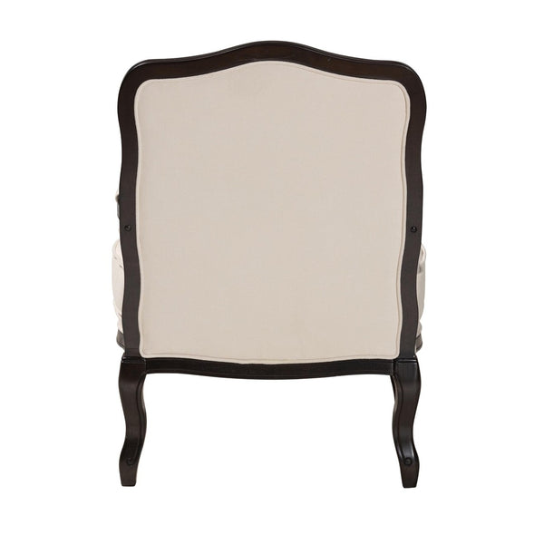 Baxton Studio Baxton Studio Dion Traditional French Accent Chair in Cream Fabric with Wenge Brown Wood Finish BBT5470.12 A1-Cream/Wenge-Chair