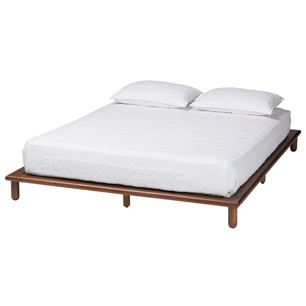 Baxton Studio Baxton Studio Alivia Mid-Century Modern Walnut Brown Bed Frame for a Stylish Bedroom Sanctuary King SW8539-Walnut-King
