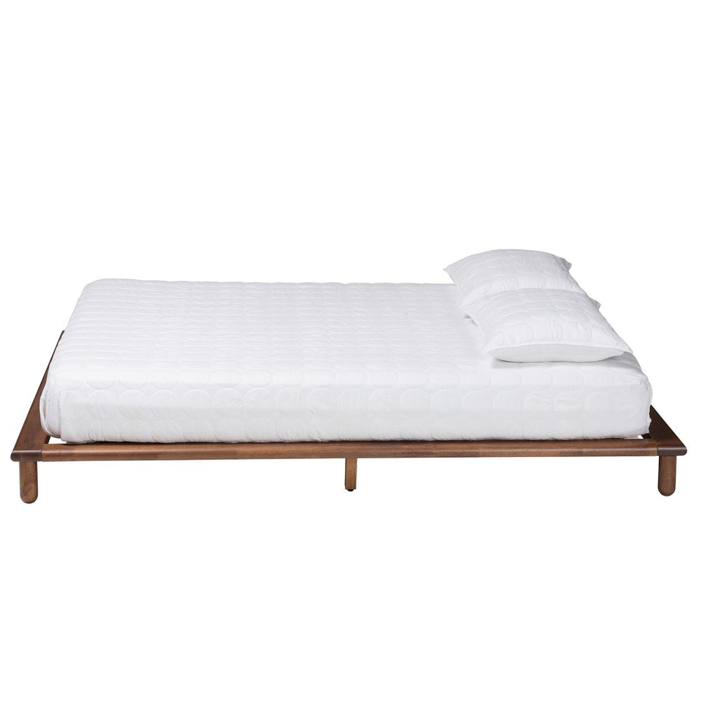 Baxton Studio Baxton Studio Alivia Mid-Century Modern Walnut Brown Bed Frame for a Stylish Bedroom Sanctuary King SW8539-Walnut-King