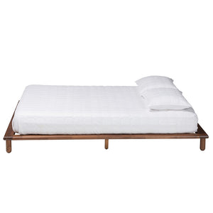Baxton Studio Baxton Studio Alivia Mid-Century Modern Walnut Brown Bed Frame for a Stylish Bedroom Sanctuary King SW8539-Walnut-King