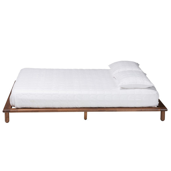 Baxton Studio Baxton Studio Alivia Mid-Century Modern Walnut Brown Bed Frame for a Stylish Bedroom Sanctuary King SW8539-Walnut-King