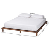 Baxton Studio Alivia Mid-Century Modern Walnut Brown Finished Wood Queen Size Bed Frame