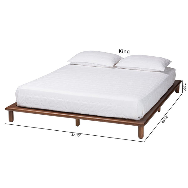 Baxton Studio Baxton Studio Alivia Mid-Century Modern Walnut Brown Bed Frame for a Stylish Bedroom Sanctuary King SW8539-Walnut-King