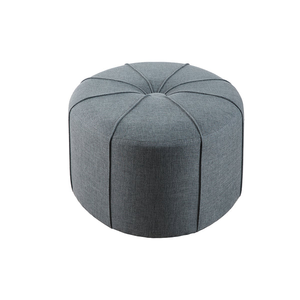 JLA Home Madison Park - Oval Oversized Ottoman in Charcoal Flannel — Tufted Button, Thick Welting, No Assembly, Versatile Seating Surface MP101-0199