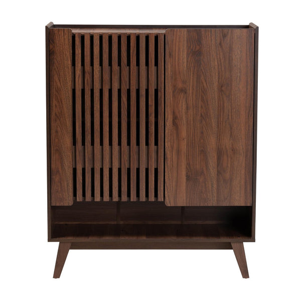 Baxton Studio Baxton Studio Paricia Mid-Century Modern Walnut Brown Shoe Cabinet with Smart Storage Solutions SESC70340WI-CLB-Shoe Cabinet