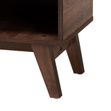 Baxton Studio Paricia Mid-Century Modern Walnut Brown Finished Wood Shoe Cabinet