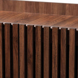 Baxton Studio Delaire Mid-Century Modern Walnut Brown Finished Wood Shoe Cabinet