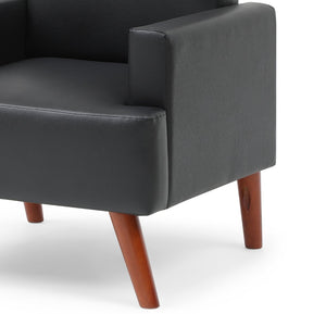 English Elm Ventura Tufted Velvet Accent Chair Compact Button Detail for Living Room or Bedroom Black B078P497888