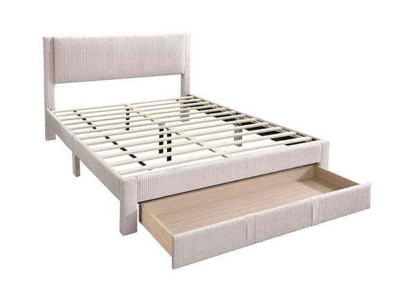 English Elm Contemporary Corduroy Upholstered Full Storage Bed Plush Tufted Headboard Bedroom B011P417517