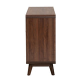 Baxton Studio Markell Mid-Century Modern Transitional Walnut Brown Finished Wood 6-Drawer Dresser