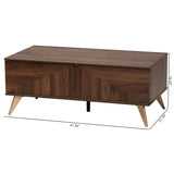 Baxton Studio Graceland Mid-Century Modern Transitional Walnut Brown Finished Wood 2-Drawer Coffee Table