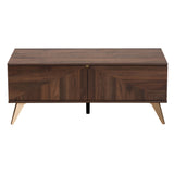 Baxton Studio Graceland Mid-Century Modern Transitional Walnut Brown Finished Wood 2-Drawer Coffee Table