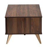 Baxton Studio Graceland Mid-Century Modern Transitional Walnut Brown Finished Wood 2-Drawer Coffee Table