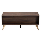 Baxton Studio Graceland Mid-Century Modern Transitional Walnut Brown Finished Wood 2-Drawer Coffee Table