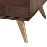 Baxton Studio Graceland Mid-Century Modern Transitional Walnut Brown Finished Wood 2-Drawer Coffee Table