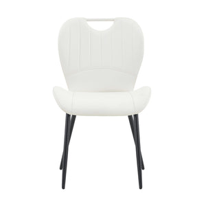 English Elm Set of 4 Olive Fabric Dining Chairs Ergonomic Cushion Black Steel Frame Modern White+Black W1151P454887