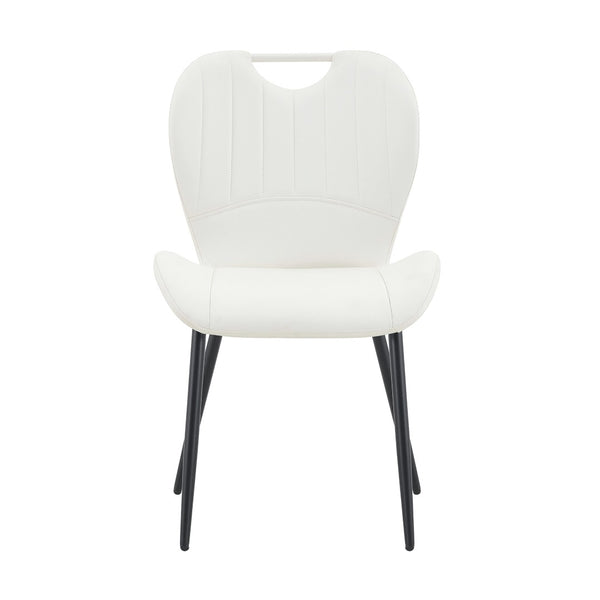 English Elm Set of 4 Olive Fabric Dining Chairs Ergonomic Cushion Black Steel Frame Modern White+Black W1151P454887
