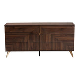 Baxton Studio Graceland Mid-Century Modern Transitional Walnut Brown Finished Wood 6-Drawer Dresser