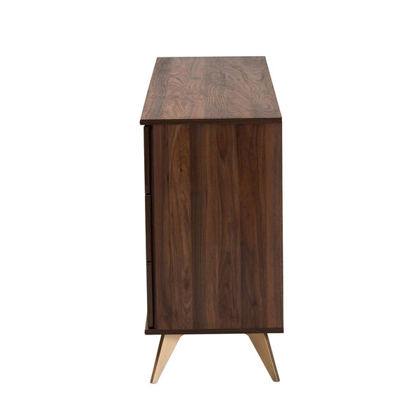 Baxton Studio Baxton Studio Graceland 6-Drawer Dresser in Walnut Brown - Mid-Century Modern Storage Solution LV45COD45231WI-CLB-6DW-Dresser