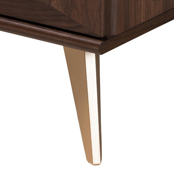Baxton Studio Baxton Graceland Mid-Century Modern Nightstand with 2-Drawers in Walnut Brown - Stylish Storage Solution LV45ST4524WI-CLB-NS