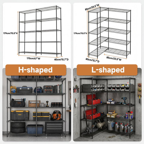 English Elm 4 Tier Carbon Steel Wire Shelving Unit 1200 Lb Capacity Garage Pantry Organizer W5386P480988