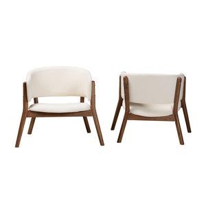Baxton Studio Baxton Studio Baron Mid-Century Modern Boucle Accent Chair Set - Cozy, Stylish & Durable Design RDC794S-AC-Cream/Walnut-CC