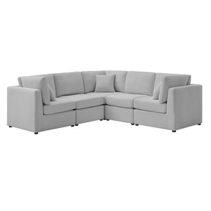 English Elm Chauncy Five Piece Modular Sectional Performance Fabric Living Room Seating Set Gray B050S00037