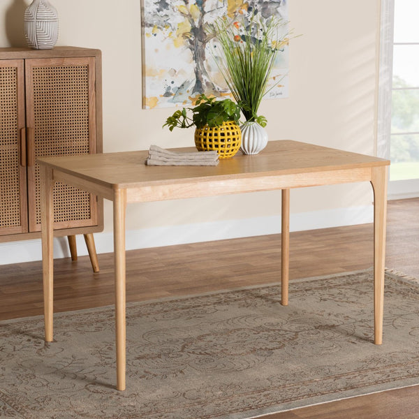 Baxton Studio Baxton Studio Mid-Century Modern Oak Dining Table - Stylish, Durable, Seats 4 - Perfect for Entertaining! Sherwin-Natural Oak-DT