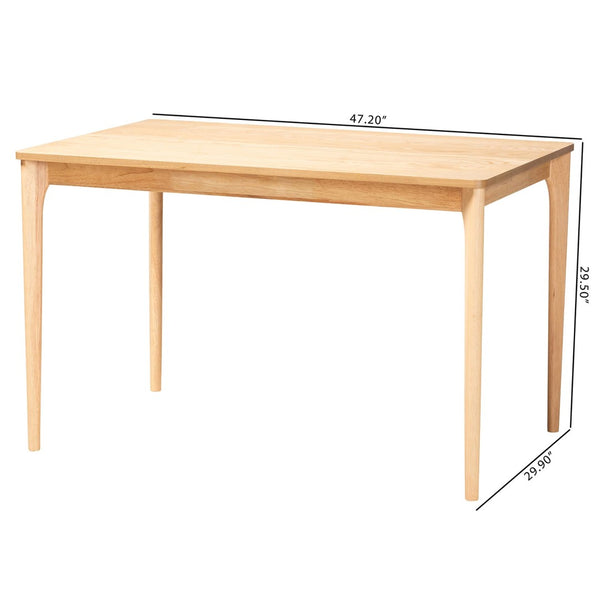Baxton Studio Baxton Studio Mid-Century Modern Oak Dining Table - Stylish, Durable, Seats 4 - Perfect for Entertaining! Sherwin-Natural Oak-DT