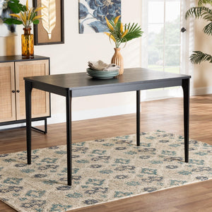 Baxton Studio Baxton Studio Sherwin Mid-Century Modern Black Wood Dining Table - Stylish, Compact & Durable Design Sherwin-Black-DT
