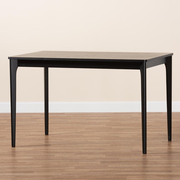 Baxton Studio Baxton Studio Sherwin Mid-Century Modern Black Wood Dining Table - Stylish, Compact & Durable Design Sherwin-Black-DT