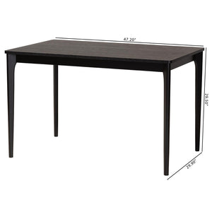 Baxton Studio Baxton Studio Sherwin Mid-Century Modern Black Wood Dining Table - Stylish, Compact & Durable Design Sherwin-Black-DT