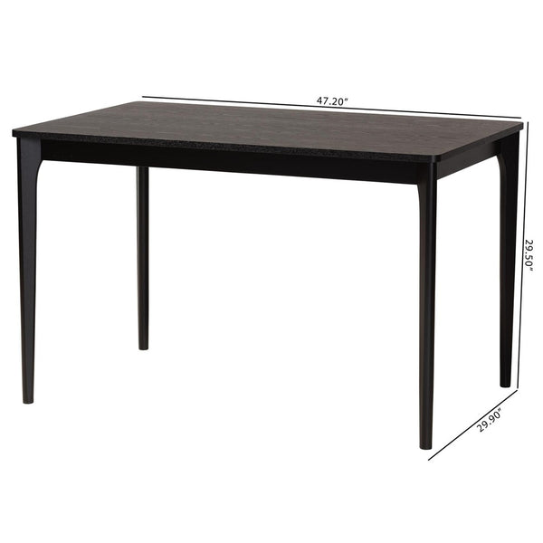Baxton Studio Baxton Studio Sherwin Mid-Century Modern Black Wood Dining Table - Stylish, Compact & Durable Design Sherwin-Black-DT