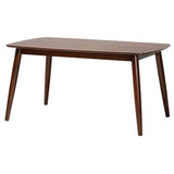 Baxton Studio Flora Mid-Century Modern Finished Wood Dining Table Walnut Brown Flora-Walnut/Crown Cut Veneer-DT