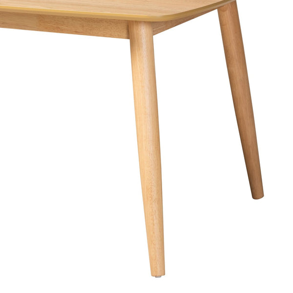 Baxton Studio Baxton Studio Flora Mid-Century Modern Dining Table – Natural Oak Finish, Durable & Stylish Design Flora-Natural Oak-DT