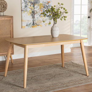Baxton Studio Baxton Studio Flora Mid-Century Modern Dining Table – Natural Oak Finish, Durable & Stylish Design Flora-Natural Oak-DT