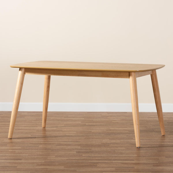 Baxton Studio Baxton Studio Flora Mid-Century Modern Dining Table – Natural Oak Finish, Durable & Stylish Design Flora-Natural Oak-DT