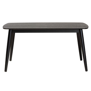 Baxton Studio Baxton Studio Flora Mid-Century Modern Black Wood Dining Table - Stylish, Durable & Seats 6! Flora-Black-DT
