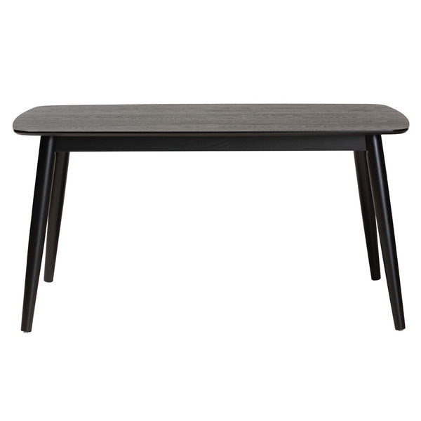 Baxton Studio Baxton Studio Flora Mid-Century Modern Black Wood Dining Table - Stylish, Durable & Seats 6! Flora-Black-DT