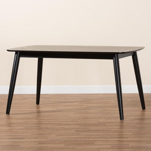 Baxton Studio Baxton Studio Flora Mid-Century Modern Black Wood Dining Table - Stylish, Durable & Seats 6! Flora-Black-DT