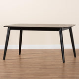 Baxton Studio Flora Mid-Century Modern Finished Wood Dining Table Black Flora-Black-DT